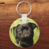 Black Pug Custom Sleutelhanger (Voorkant)