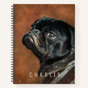 Black Pug Dog aan maat Notitieboek