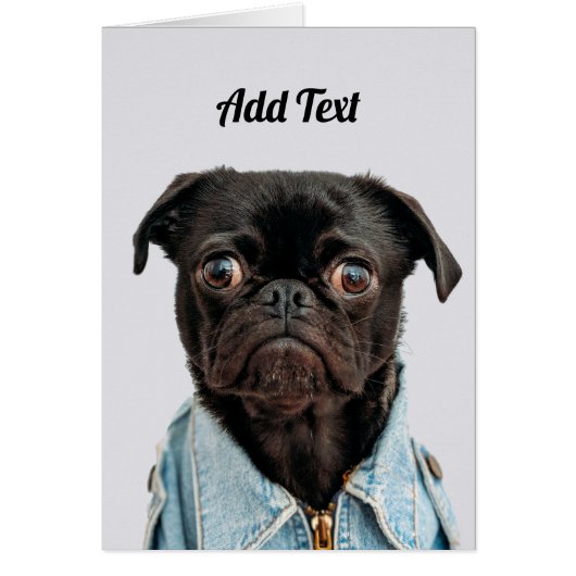 Black Pug Dog Add Text (Voorkant)