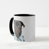Black Pug Dog Add Text Mok (Voorkant links)