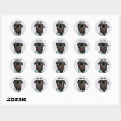 Black Pug Dog Add Text Ronde Sticker (Vel)