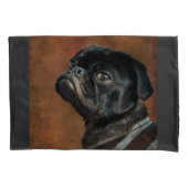 Black Pug Dog Afbeelding Kussensloop (Voorkant)