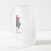 Black Pug Dog Bah Humpug Funny Kerstmis Matglas Bierpul (Voorkant links)