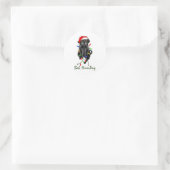 Black Pug Dog Bah Humpug Funny Kerstmis Ronde Sticker (Tas)