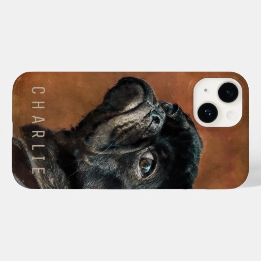 Black Pug Dog Case-Mate iPhone Case (Achterkant (horizontaal))
