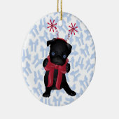 Black Pug dog Chrismtas Ornament 1 (Rechts)