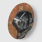 Black Pug Dog foto Grote Klok (Hoek)