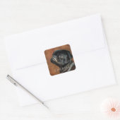 Black Pug Dog Persoonlijk Vierkante Sticker (Envelop)