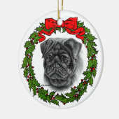Black Pug Drawing by Glenda S. Harlan Keramisch Ornament (Links)