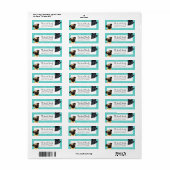 Black Pug Fawn Pug Up Down Blauwgroen Stippen Etiket (Full Sheet)