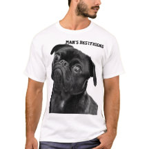 Black PUG MAN'S BESTE VRIEND WIT SHIRT