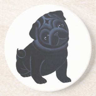 Black Pug Onderzetter