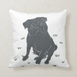 Black Pug Pillow Kussen