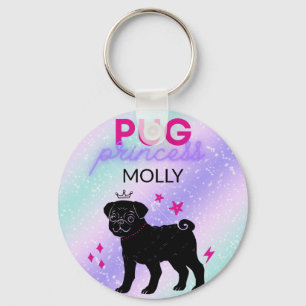 BLACK" PUG PRINCESS" SLEUTELHANGER