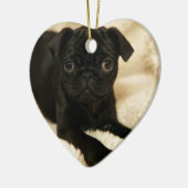 Black Pug Puppy Keramisch Ornament (Links)