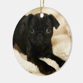 Black Pug Puppy Keramisch Ornament (Links)