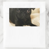 Black Pug Puppy Rechthoekige Sticker (Tas)