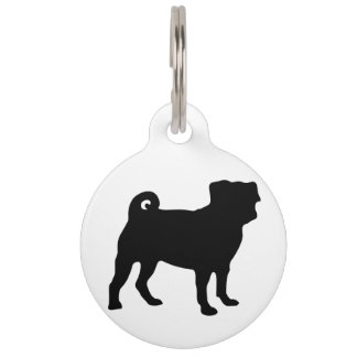 Black Pug Silhouette - Eenvoudig vectorontwerp Huisdierpenning