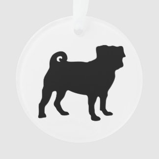 Black Pug Silhouette - Eenvoudig vectorontwerp Ornament