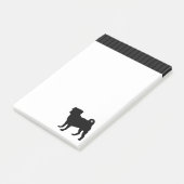 Black Pug Silhouette - Eenvoudig vectorontwerp Post-it® Notes (Schuin)