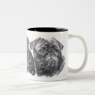 Black Pug Tweekleurige Koffiemok