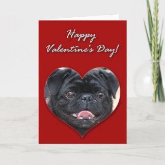 Black Pug Valentijnsdag Kaart