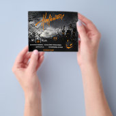 Black Pumpkin Halloween Party Invite Flyer (Hand)