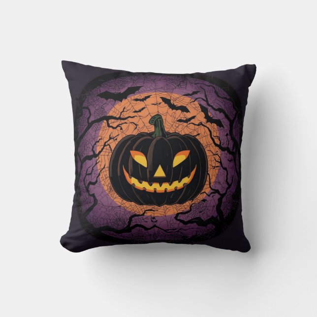  Black Pumpkin Halloween Pillow Kussen (Voorkant)