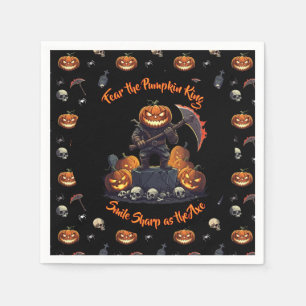 🖤 Black Pumpkin King Halloween servet 🎃
