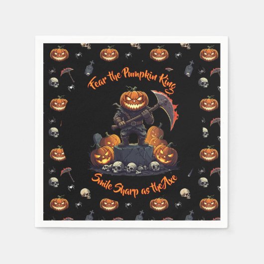 🖤 Black Pumpkin King Halloween servet 🎃 (Voorkant)