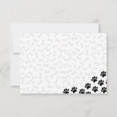 Black Puppy Paw Prints and Bones Custom Notitiekaartje (Achterkant)