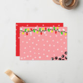 Black Puppy Paw Prints Custom Christmas Notitiekaartje (Voorkant / Achterkant in situ)