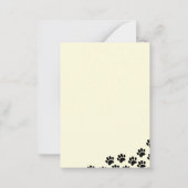 Black Puppy Paw Prints Personalized Stationery  Notitiekaartje (Achterkant)