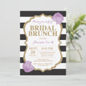 Black Purple et Gold Brunch Shower Invitation (Debout devant)