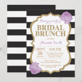 Black Purple et Gold Brunch Shower Invitation (Devant / Derrière)