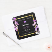 Black Purple Floral Étiquette d'emballage (Enveloppe)