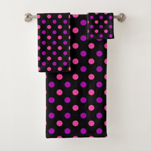Black Purple Pink Polka Dots Pattern  (En situation)