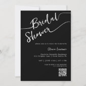 Black QR Code Bridal Shower Invitation (Devant)