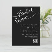 Black QR Code Bridal Shower Invitation (Debout devant)