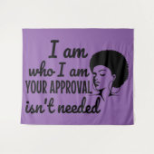 Black Queen Afro African American Wandkleed (Voorkant (horizontaal))