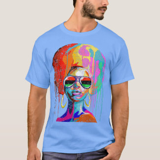 Black Queen Afro Melanin Art T-shirt