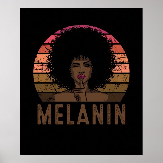 Black Queen Afro Melanin Poster (Voorkant)