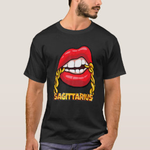 Black Queen Birthday Red Lips Chain Sagittarius Zo T-shirt