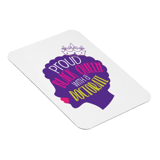 Black Queen Doctorate Degree PhD Afstuderen Gift Magneet (Rechterzijde)