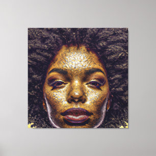 Black Queen Goddess Sista Women Melanin Sista Afro Canvas Afdruk