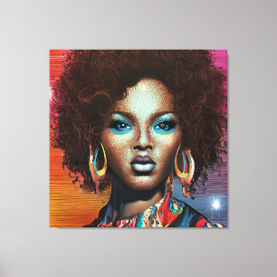 Black Queen Goddess Sista Women Melanin Sista Afro Canvas Afdruk