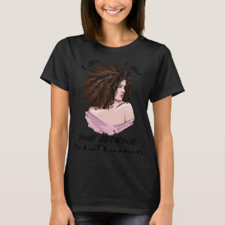 Black Queen Lady Curly Natural Afro African Americ T-shirt