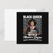 Black Queen Masters Degree Graduation Educated  Kaart (Voorkant / Achterkant)