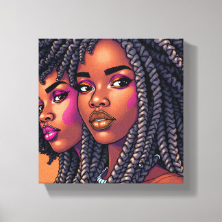 Black Queen Melanin Women Sista Orange Queens Canvas Afdruk