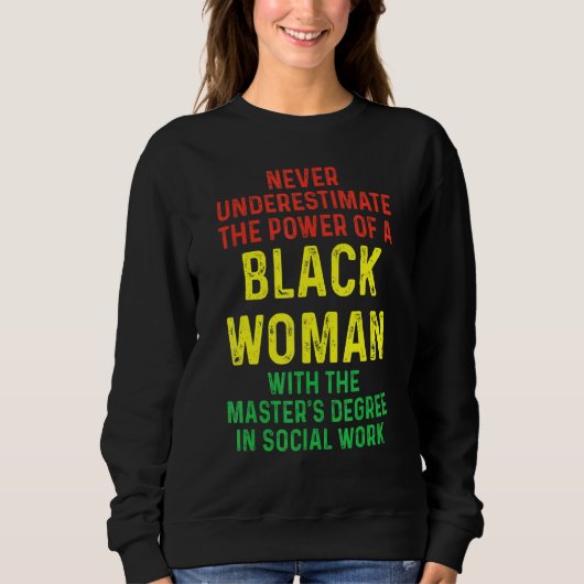 Black Queen Msw Social Work Masters Afstuderen Trui (Voorkant)